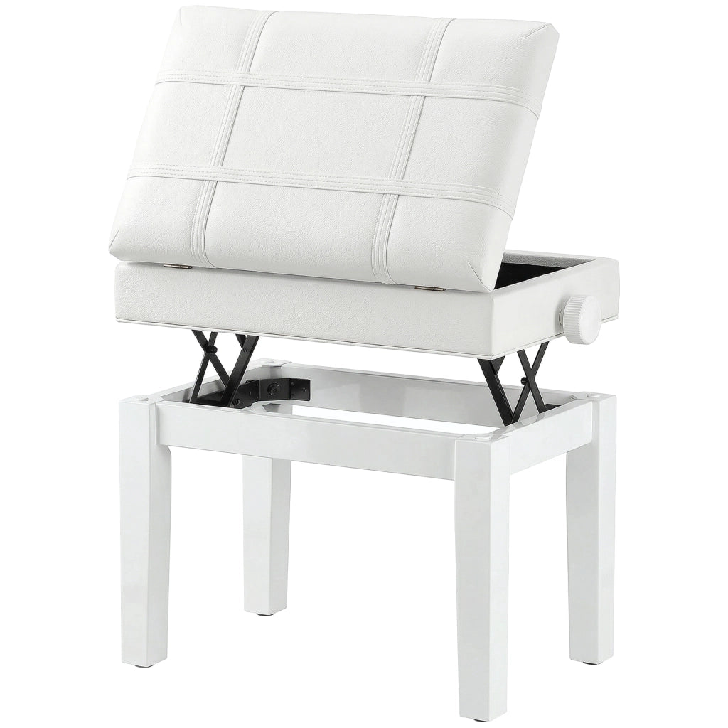 Sgabello da piano con seduta regolabile in legno ¨C Zephmum ¨C Bianco