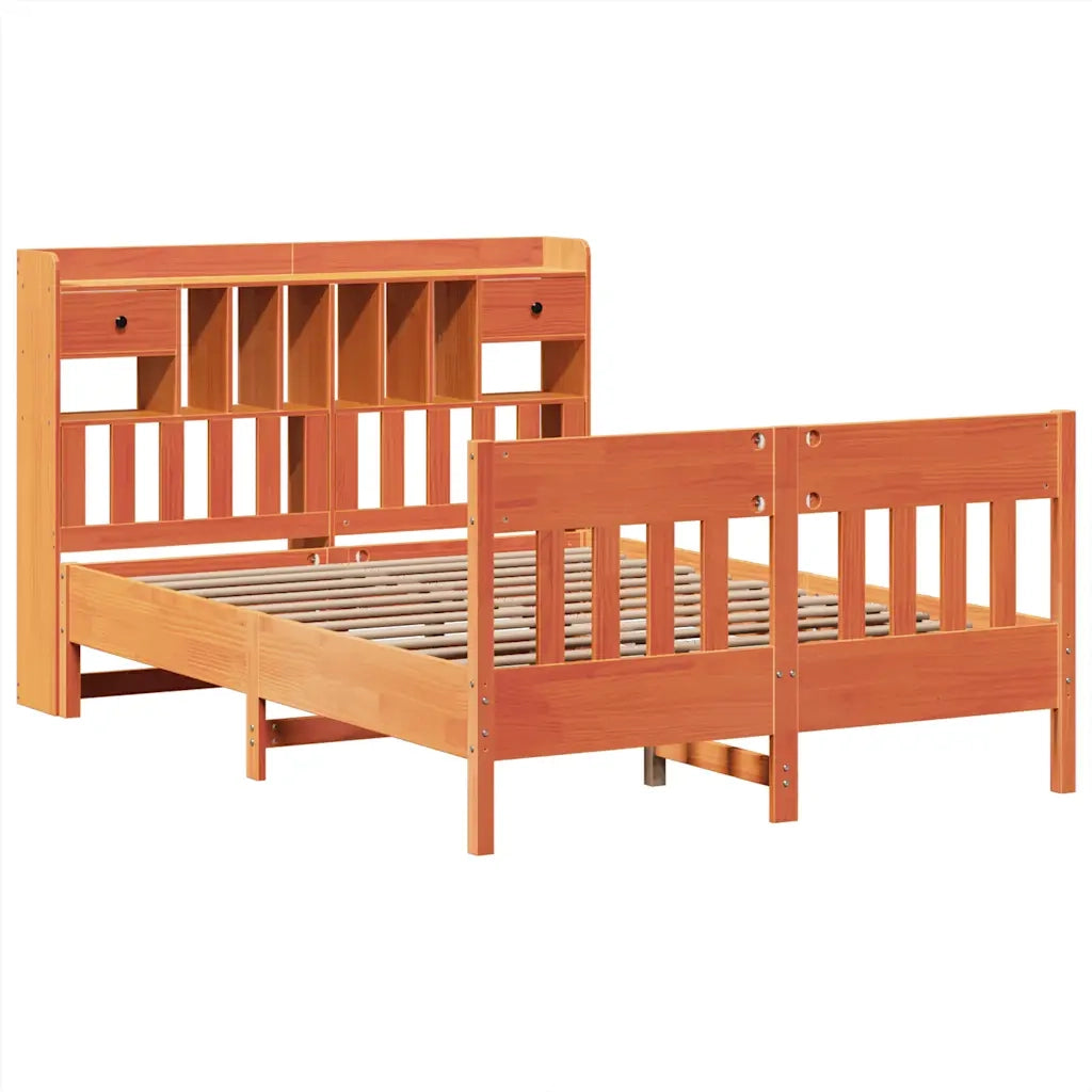 Letto senza Materasso Marrone Cera 140x190 cm in Legno di Pino 3323274