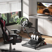 Supporto per volante e pedaliera, 68 x 82 x 83 cm, postazione volante richiudibile per sim racing, fissaggi per volante, leva del cambio e pedali