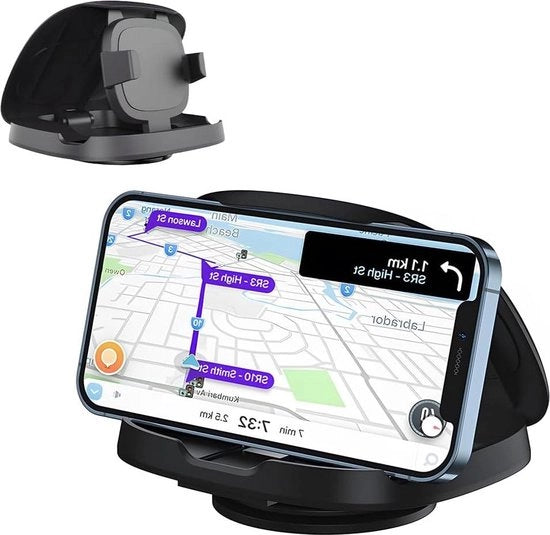 Supporto per Telefono da Console 360° Girevole - Supporto per Telefono Universale per la Console - Visibilità Orizzontale e Verticale - Panno per la Console - Auto.