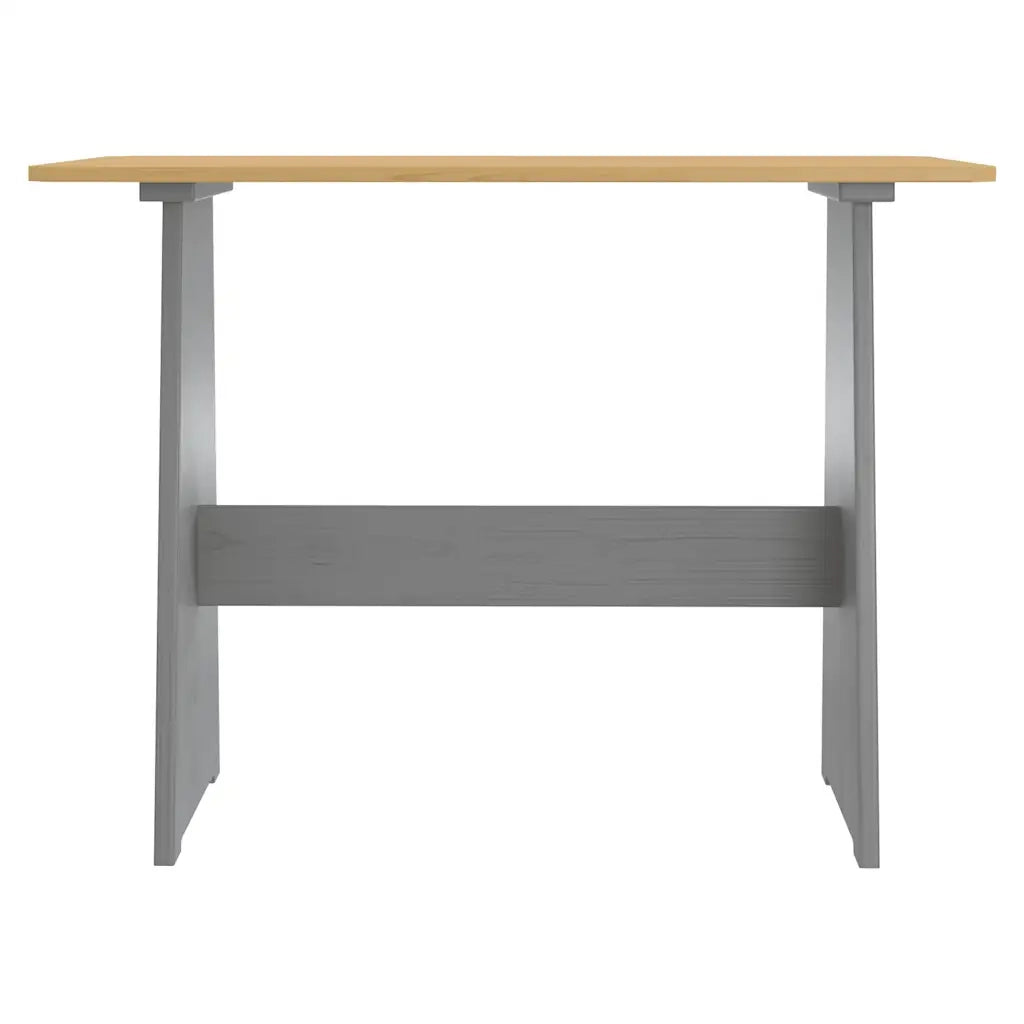 Tavolo da Pranzo con Panca REINE Pino Marrone ambra e Grigio 327252