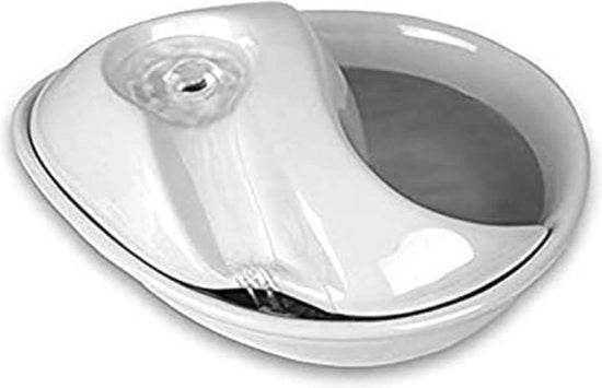 Fontana per animali - Fontana per bevande - Fontana per camera - 33,66 x 27,94 x 13,34 cm - Ceramica bianca