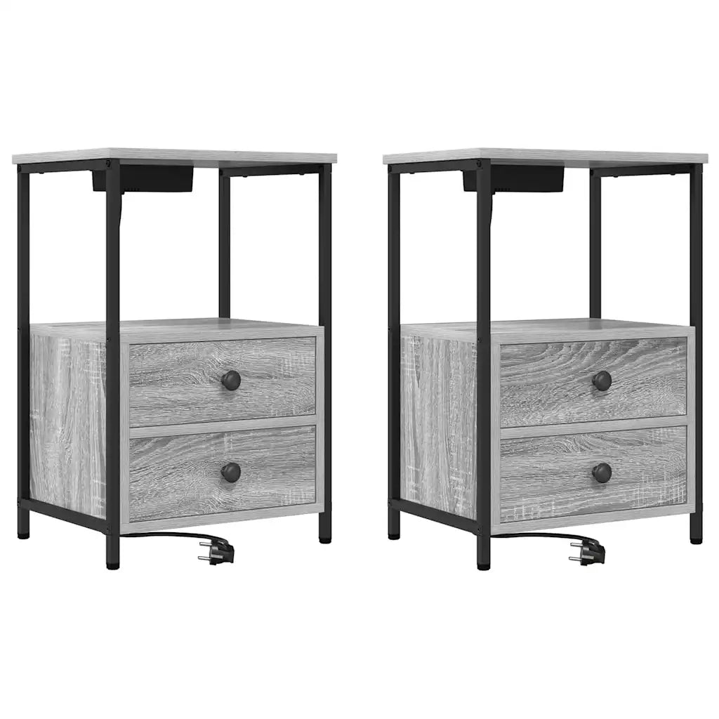 Armadio da Notte 2 pcs Grigio Sonoma 40 x 31 x 60 cm 859447