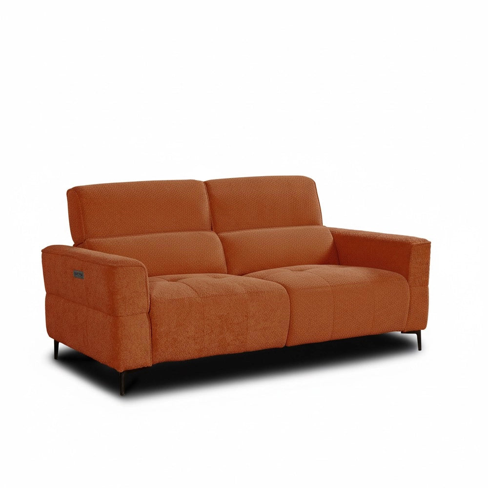 Set divani recliner Luxora 3 posti + 2 posti elettrici in tessuto aragosta