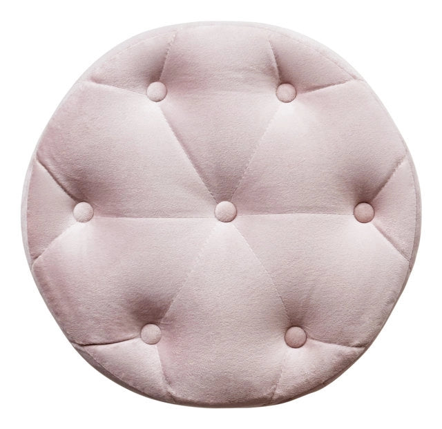 Pouf in velluto capitonné rosa, poggiapiedi - Honey - PO19HO