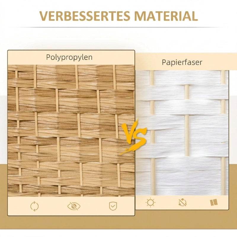 PARAVENTO pieghevole 6 pannelli 270x180 cm effetto legno naturale