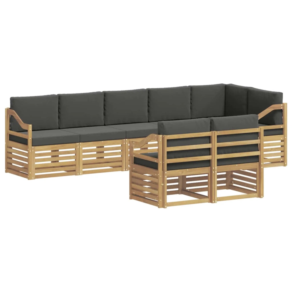Set di divani da esterno 8 pcs Bianco e Antracite