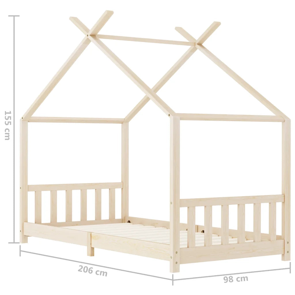 Giroletto per Bambini-Struttura Letto Bambini in Legno Massello di Pino 90x200 cm 758534
