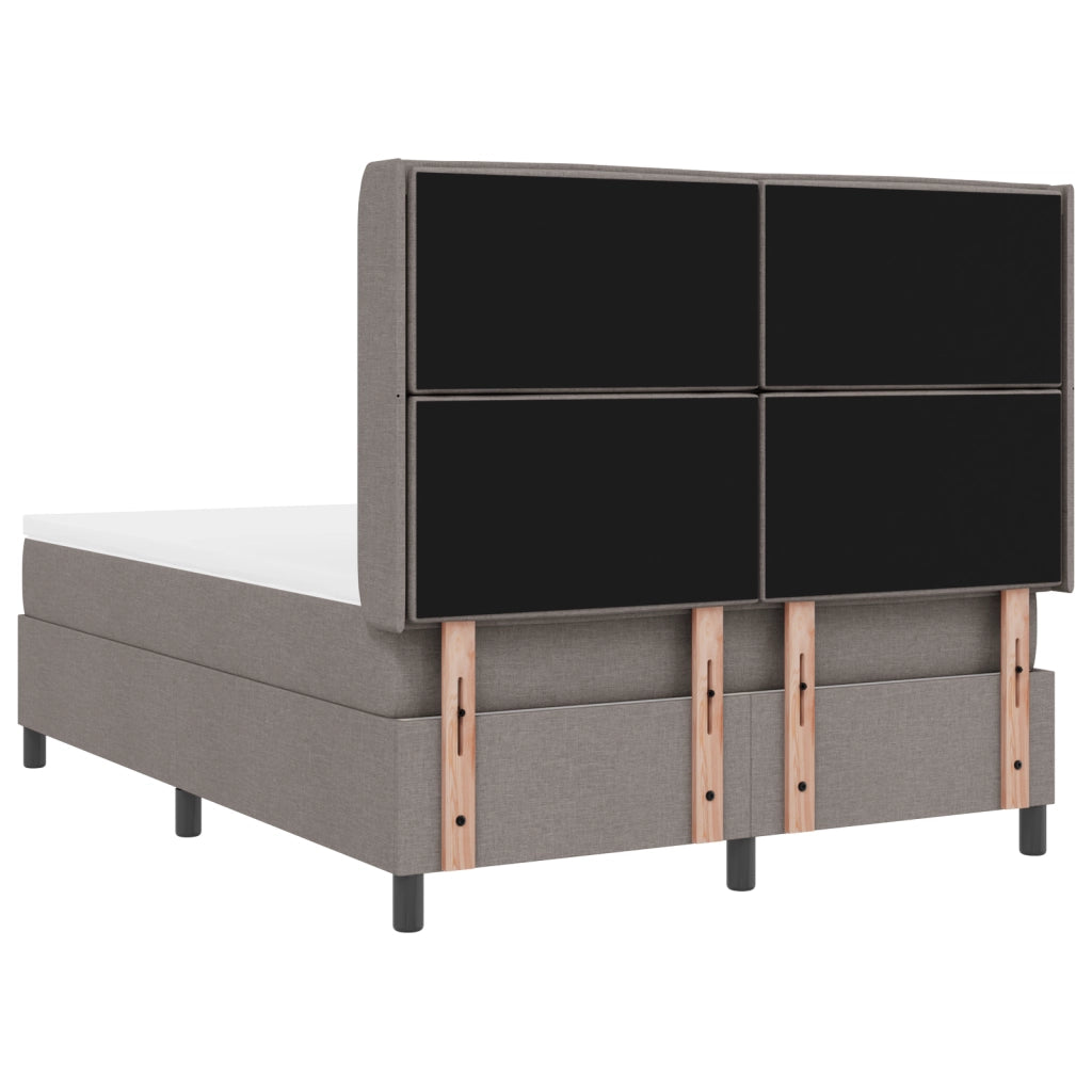 Letto Box Spring con Materasso Tortora 140x200 cm in Tessuto