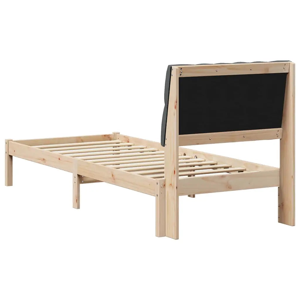 Letto con Testiera Rivestita con testiera Marrone 75 x 190 cm 878860