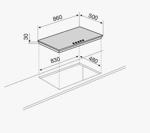 Glem gas gt955sa piano cottura da 90 cm sabbia, comandi frontali, 5 fuochi