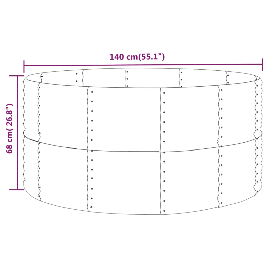 Aiuola rialzata per orto 140 x 140 x 68 cm ampio spazio resistente alle intemperie acciaio zincato verde 02_0046595