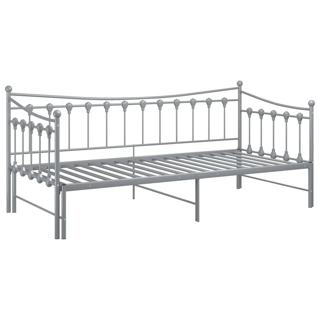 Telaio Divano Letto Estraibile Grigio in Metallo 90x200 cm 324760