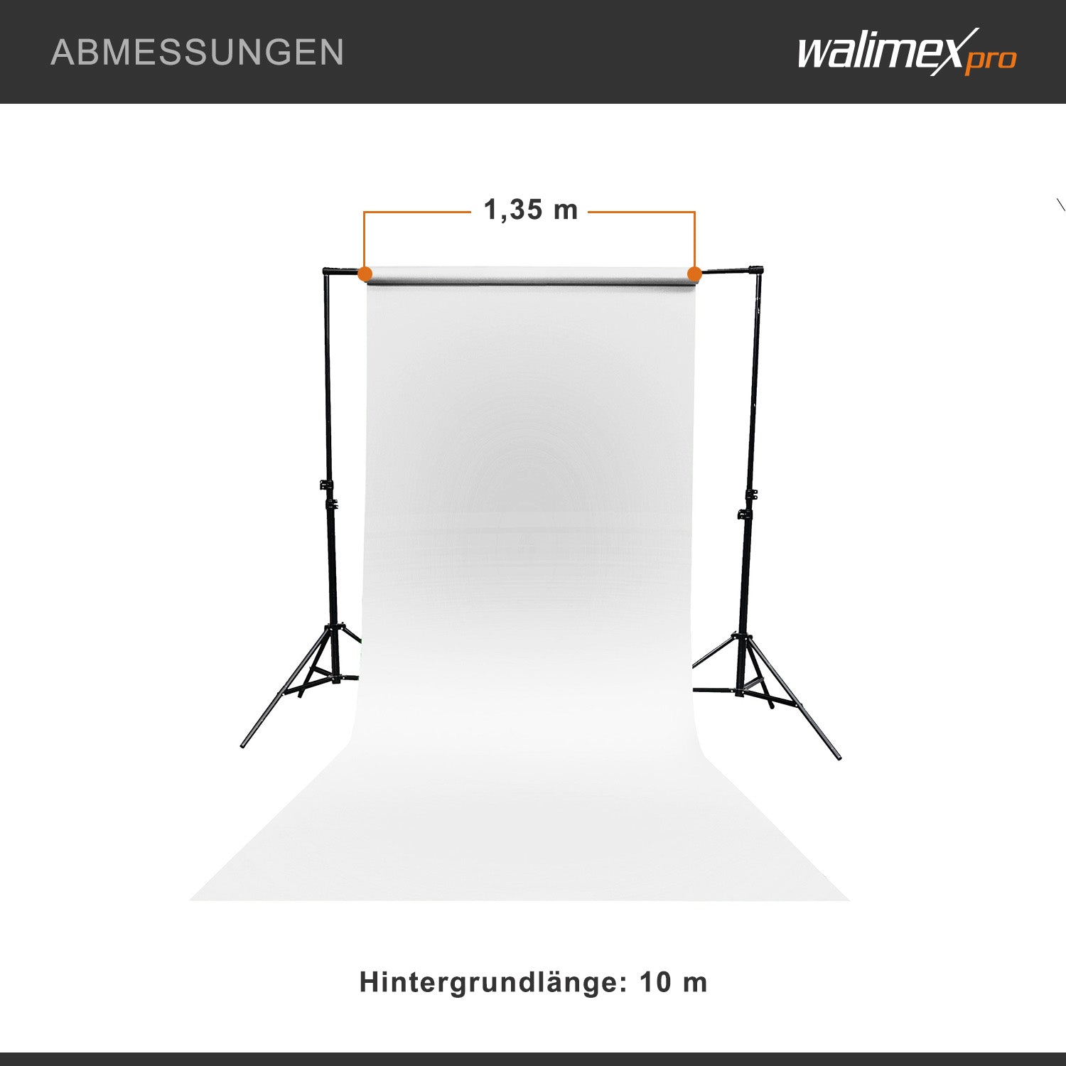 Sfondo fotografico in cartoncino bianco 1,35 x 10 m, Backdrop foto antiriflesso e resistente, per studi fotografici
