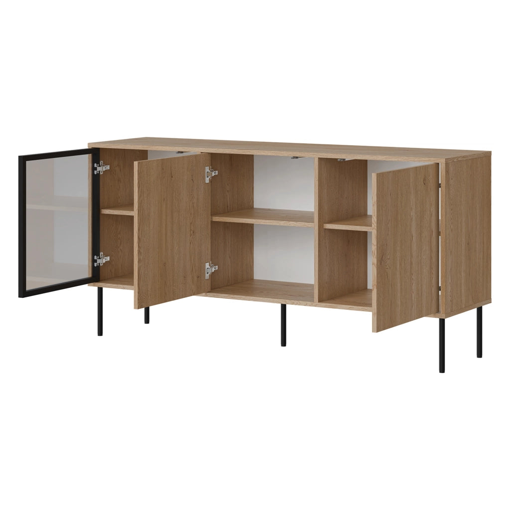 Madia Conzano, Credenza 3 Ripiani, 150x40x75h cm Marrone