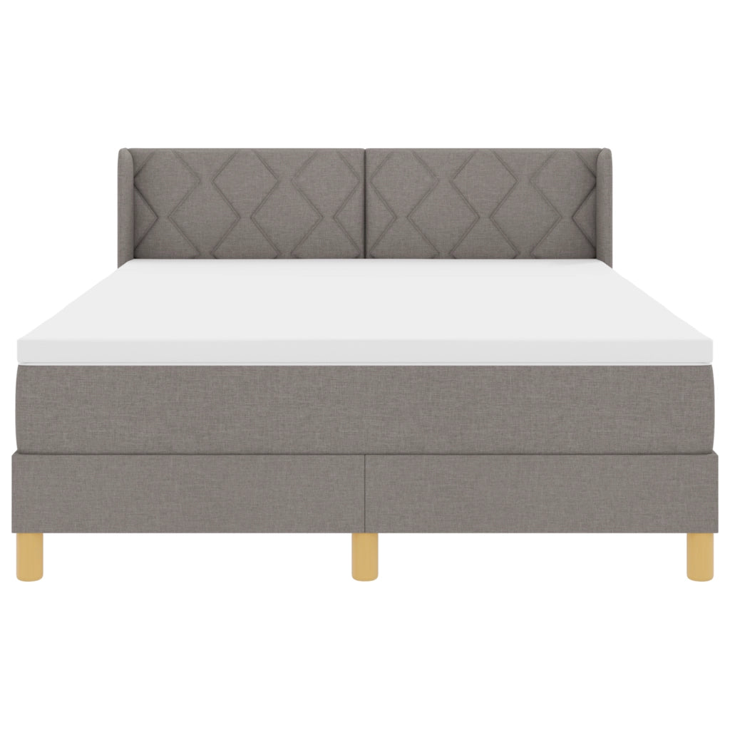 Letto box spring  con materasso tortora 160x200 cm in tessuto