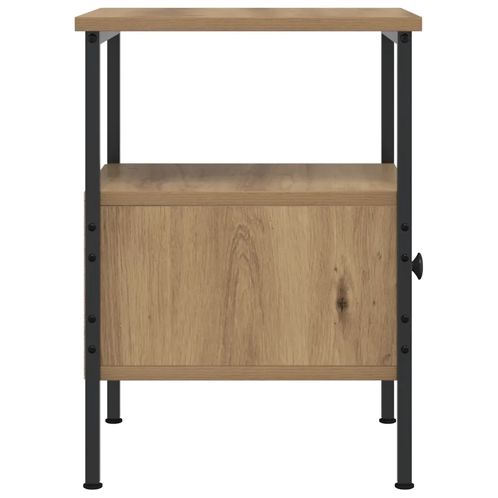 Comodini 2pz Rovere Artigianale 34x36x50cm in Legno Multistrato 857265