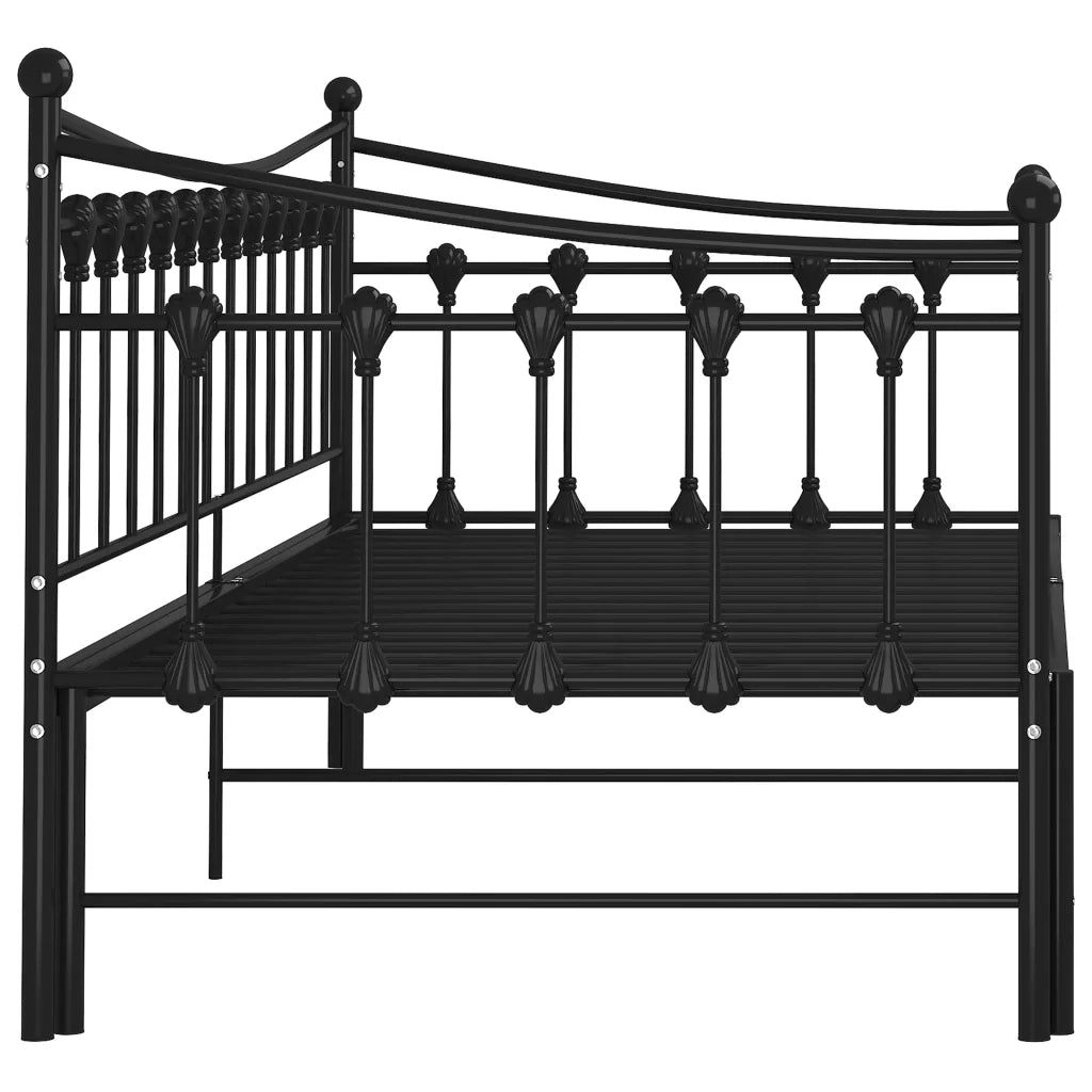 Telaio Divano Letto Estraibile Nero in Metallo 90x200 cm cod mxl 64607