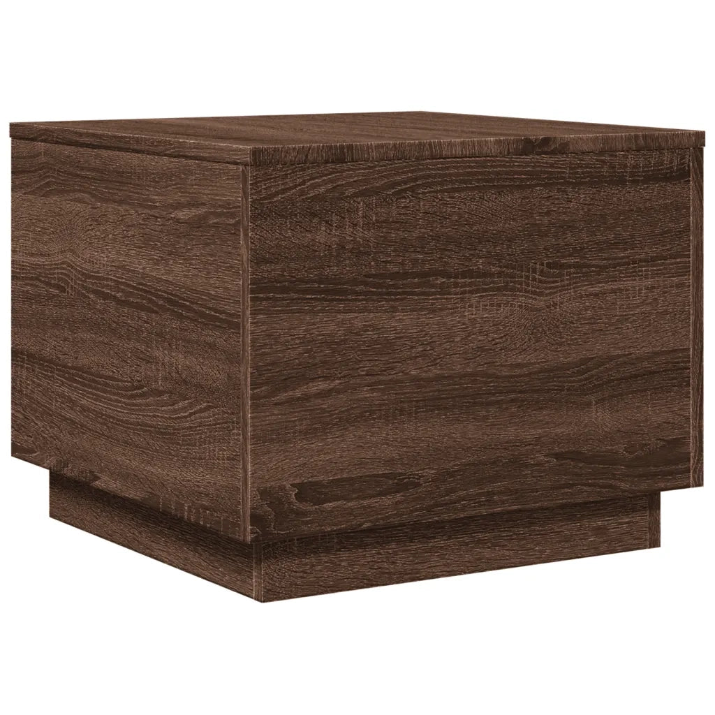 Tavolino da salotto | Tavolino da caff¨¨ | Tavolino da Soggiorno con Luci LED Rovere Marrone 50x50x40 cm