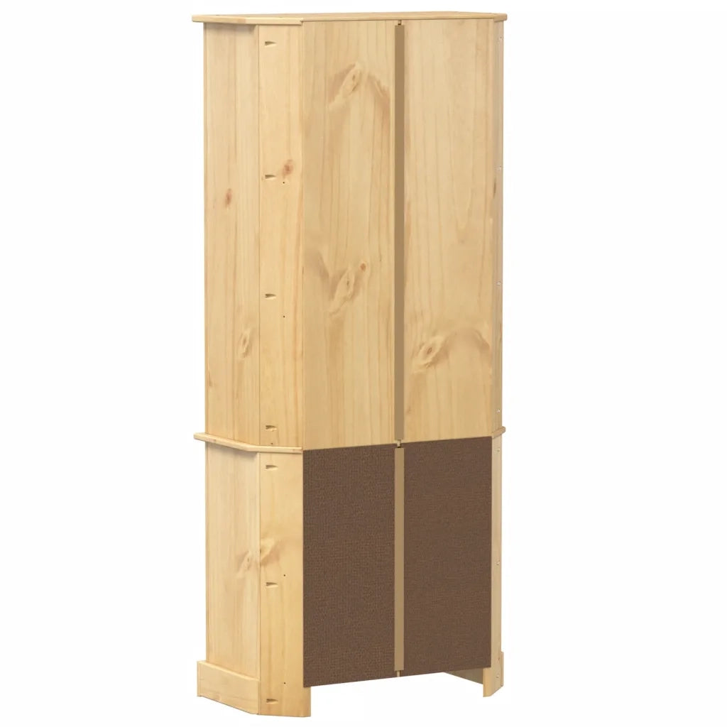 Credenza-Buffet-Armadio da cucina Corona 74x38x170 cm in Legno Massello di Pino