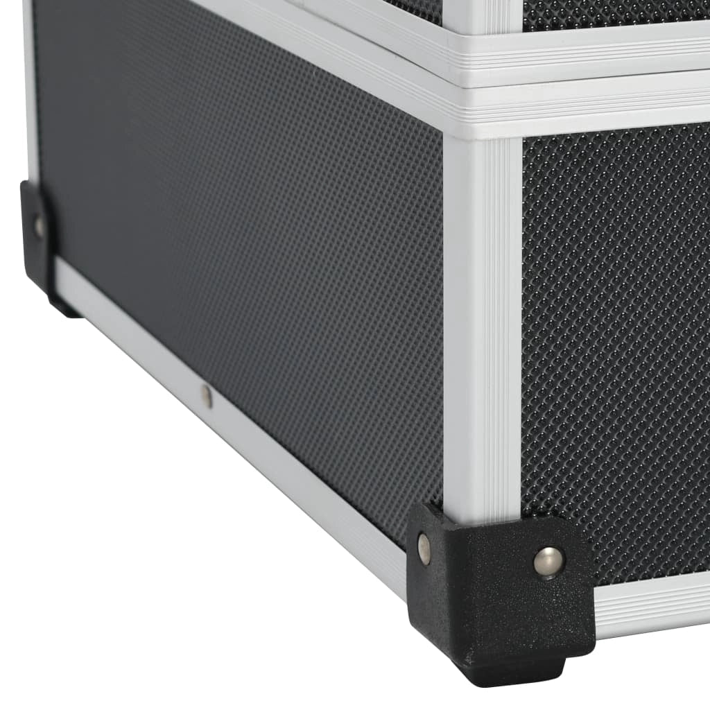 Valigetta portautensili cassetta portautensili carrello portautensili cassetta portautensili contenitore portadocumenti portatile 46 x 33 x 16 cm nero 02_0003269