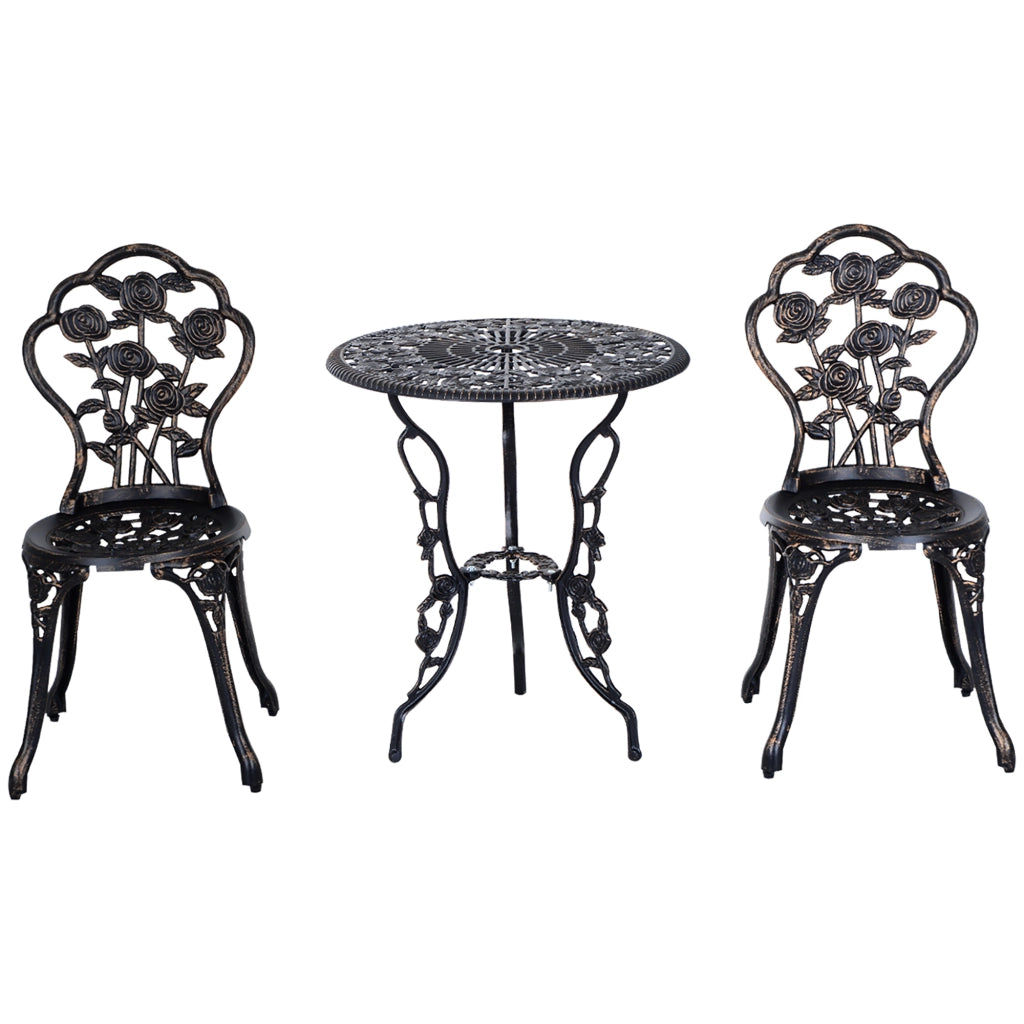 Set Giardino Tavolo e Sedie 2 Posti ¨C zephmum ¨C Bronzo Resina