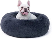 Letto per gatti in piuma soffice, Ø 60 cm, cuscino per gatti e piccoli cani in piuma, letto a forma di pallone, colore grigio scuro.