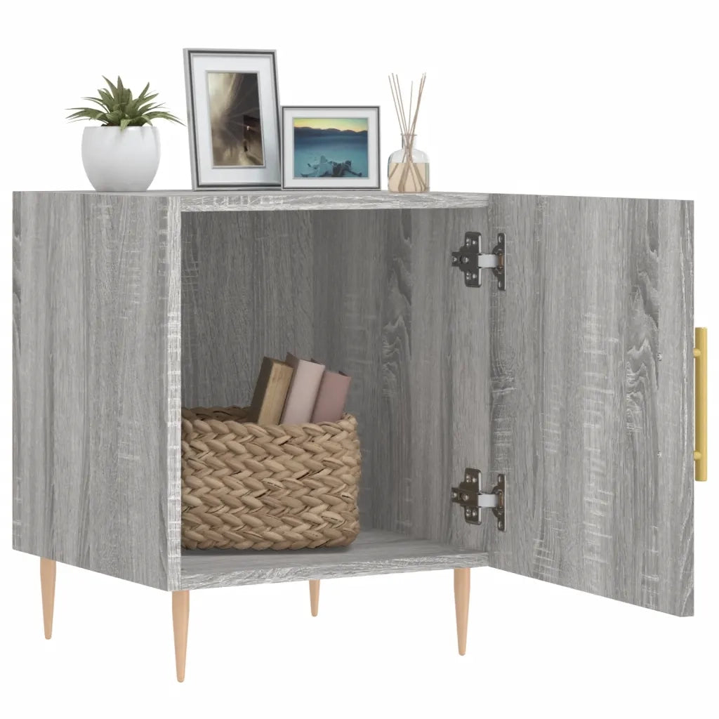 Set di 2 Comodini | Armadio da Notte | Mobiletto da notte Grigio Sonoma 40x40x50 cm in Legno Multistrato