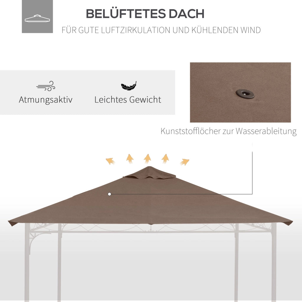 Telo di ricambio per gazebo 298 x 295 cm color caffè