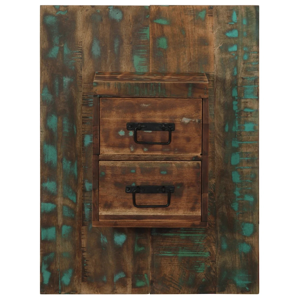 Comodino Multicolore 60x32x80 cm in Legno Massello Recupero 4017531
