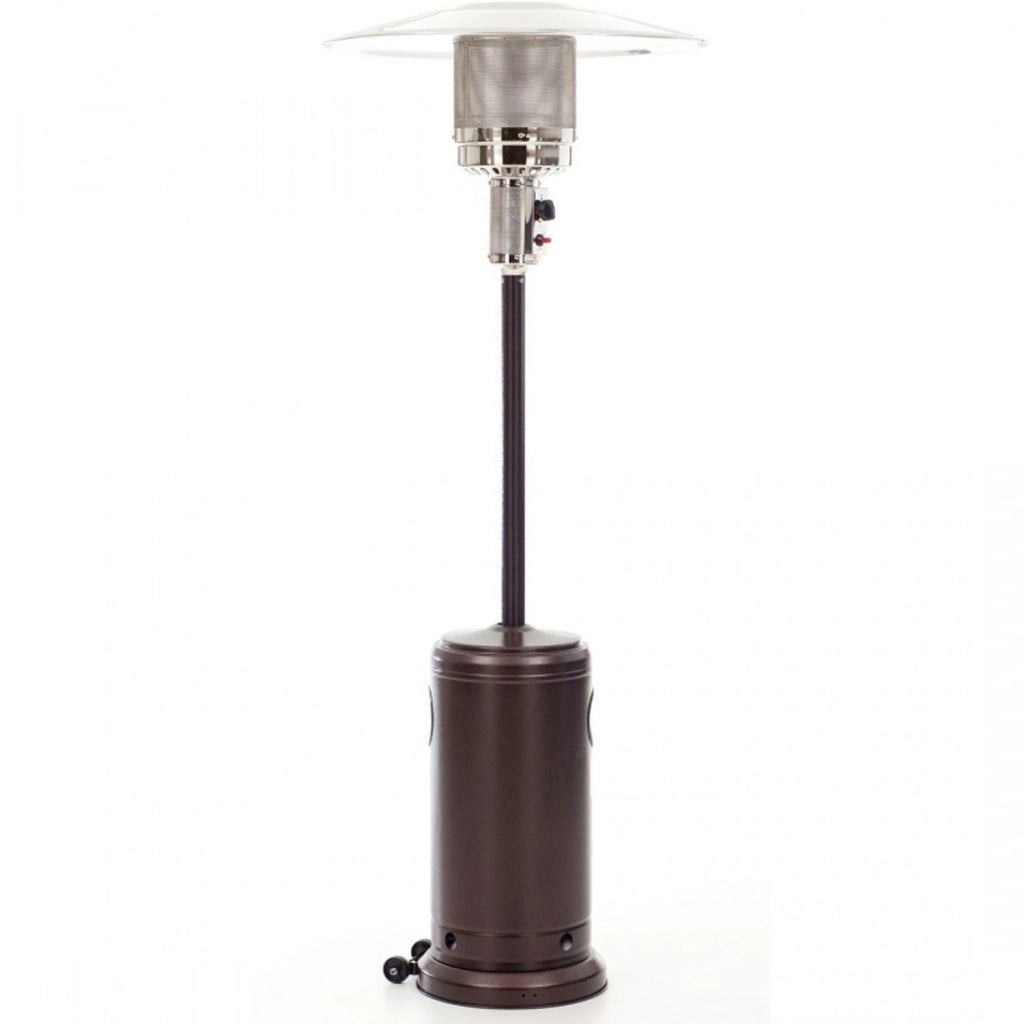 Marvin Stufa a gas Sunshine bombola gpl Fungo da Esterno portatile con ruote acciaio 20mq giardino patio riscald Marrone