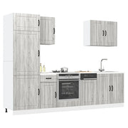 vidaXL Set Mobili da Cucina 7 pz Lucca Grigio Sonoma in Truciolato