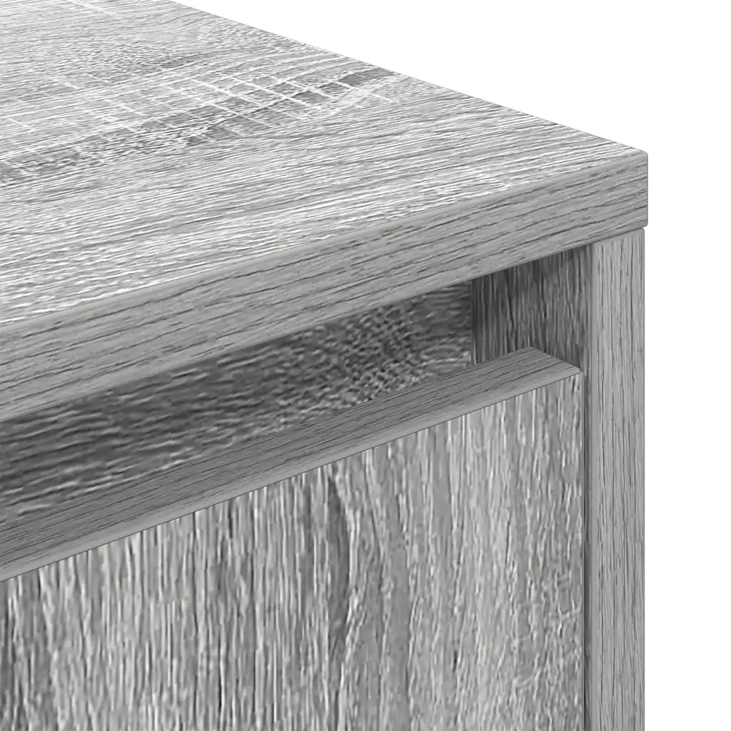 Comodino con Luci LED Grigio Sonoma 38x34x50 cm 861293