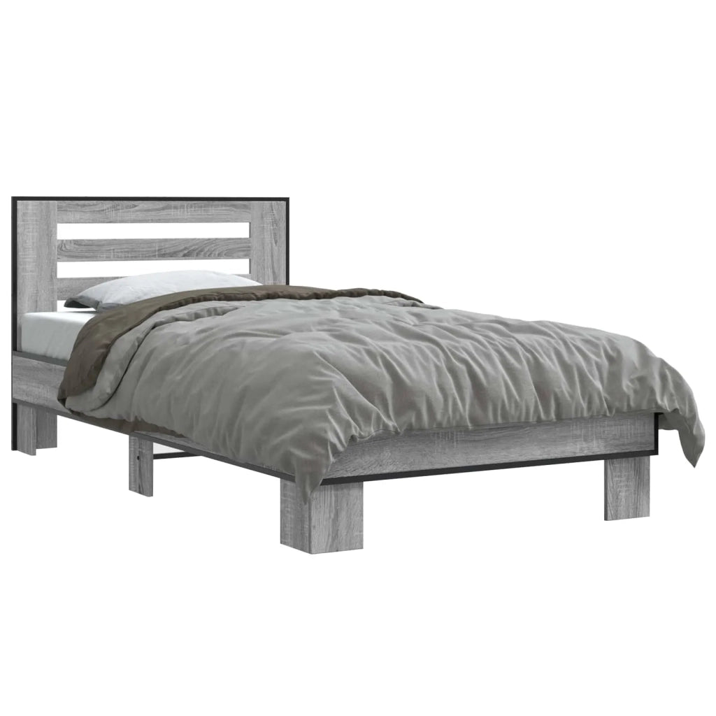 Struttura letto con testata Sonoma grigio 80 x 200 cm 8009104