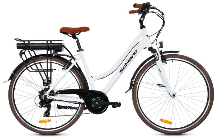 City bike donna 28" alluminio forcella ammortizzata  10.4 ah Bianca - F.LLI SCHIANO