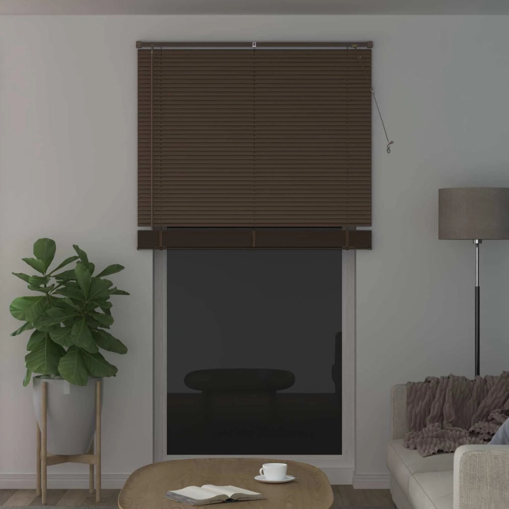 Tenda Veneziana Marrone Scuro con Motivo 213 x 110 cm 25 mm PVC