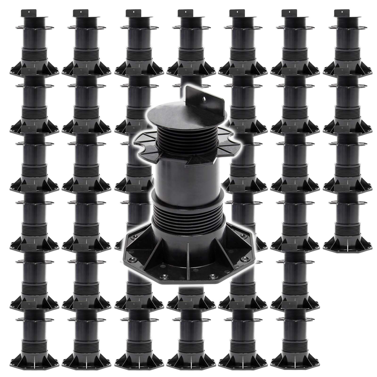 Set 40 supporti per pavimenti galleggianti Altezza regolabile 140-210mm Max 2700 kg Piedini per decking