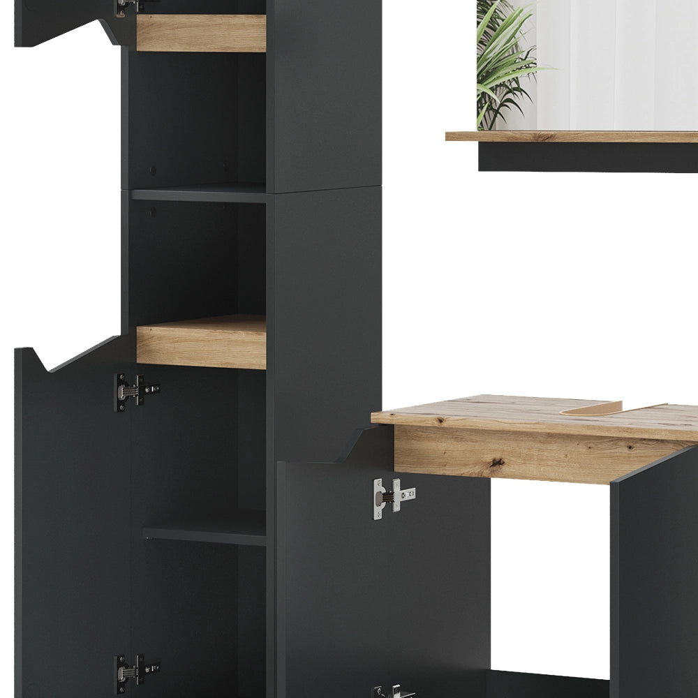 Vicco Combinazione di mobili da bagno Antracite 5 parti