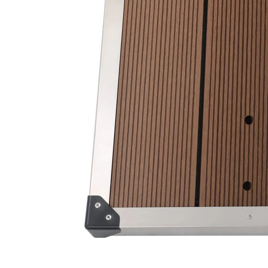 Piatto doccia da esterno piatto doccia da giardino piatto doccia da terrazza piatto doccia da piscina acciaio inox WPC 110 x 62 cm marrone 02_0001982