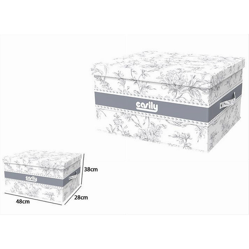 Trade Shop - Box Portatutto Scatola Salvaspazio Contenitore Organizer 48x38x28cm Fantasia 87322 -