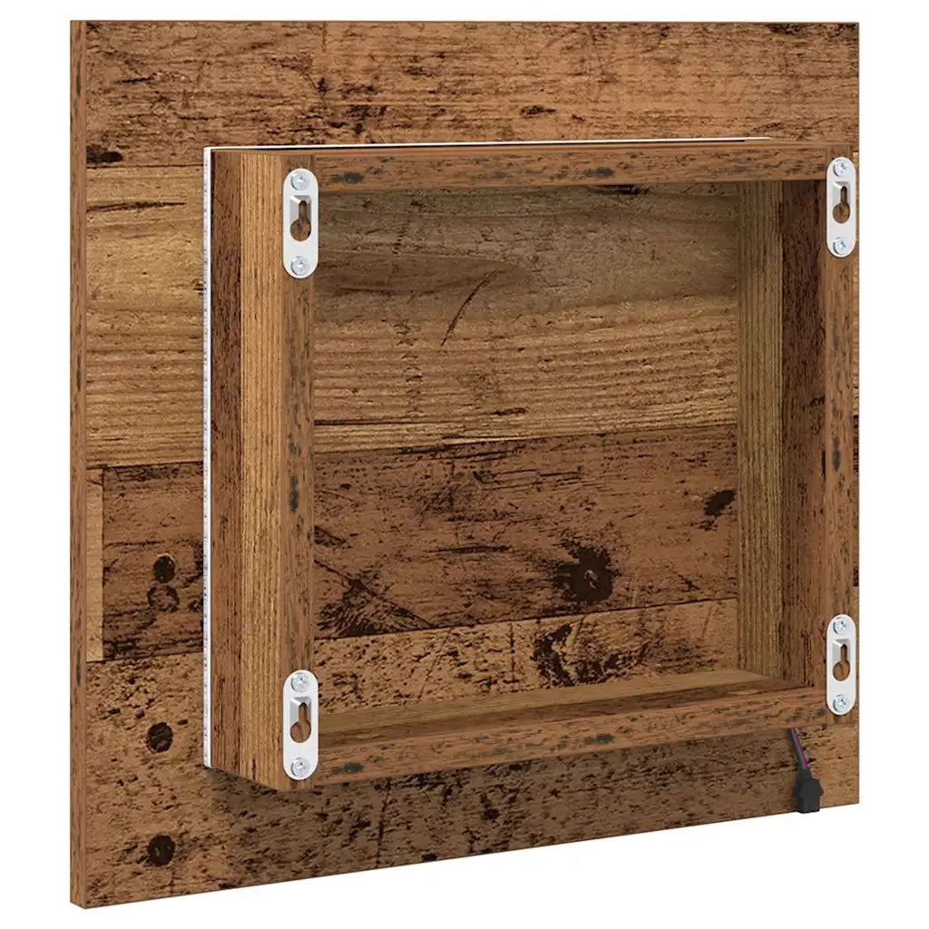 Specchio da bagno LED Legno vecchio 40 x 37 x 8.5 cm 875411
