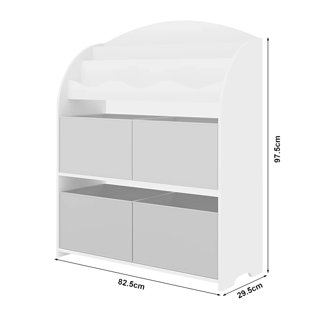 Scaffale dal design senza tempo per soggiorno camera da letto mobiletto per bambini con motivo oceano 98 x 83 x 30 cm bianco viola rosa 03_0011315