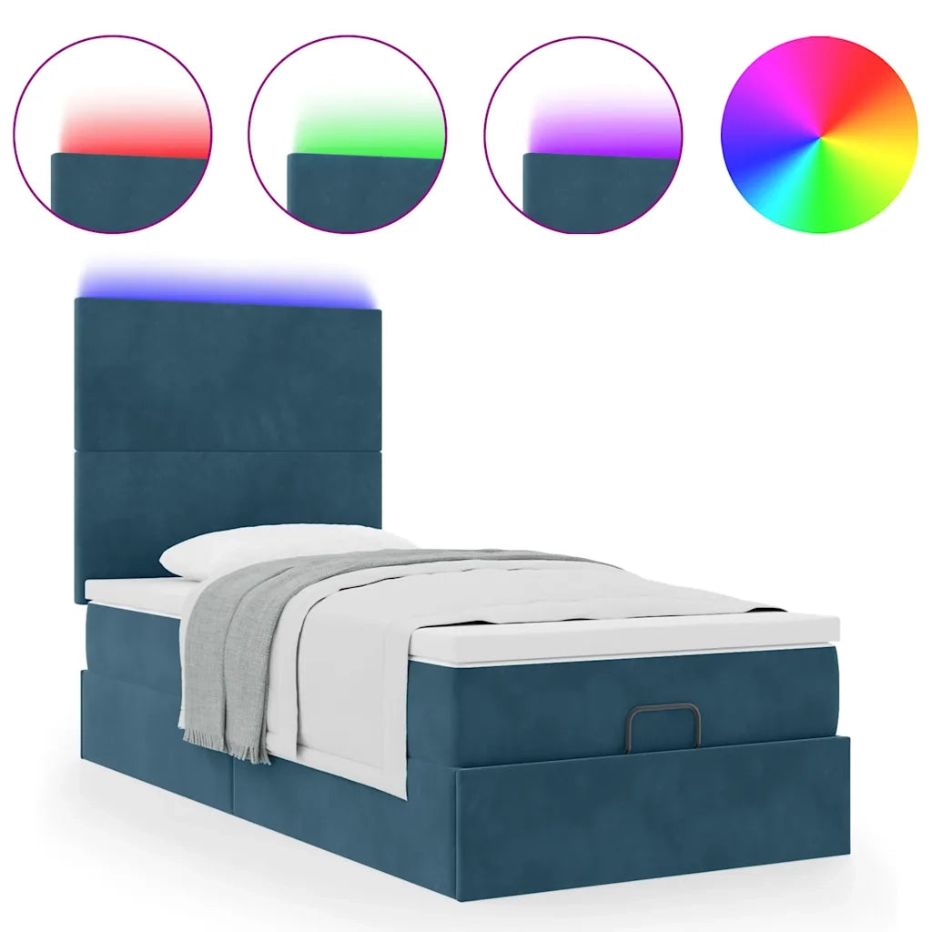 Struttura Letto Pouf con Materassi 100x200 cm Velluto 3314232