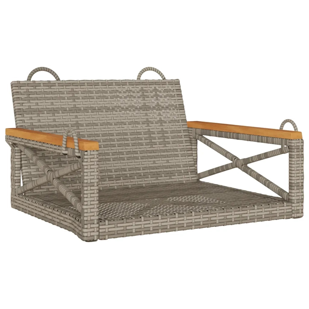 Panchina a Dondolo Grigia 63x62x40 cm in Polyrattan 368171