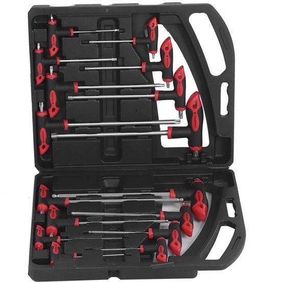 Set di chiavi ingranaggio ergonomiche - Chiavi ingranaggio con testa a sfera - Manubrio a T - Acciaio anticorrosivo - Adatto per il mantenimento dell'auto