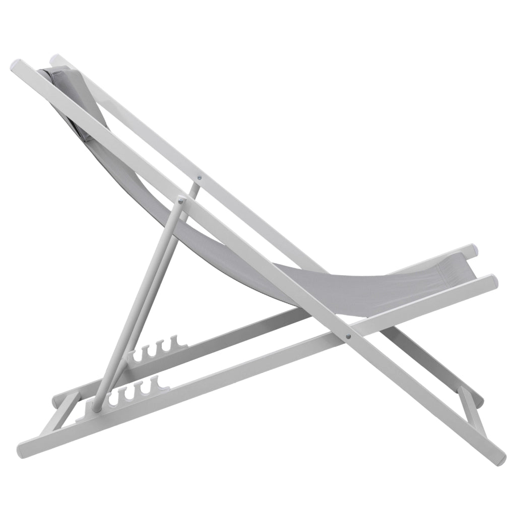 Set di 2 sedie CYPRUS - struttura in textilene grigio/bianco