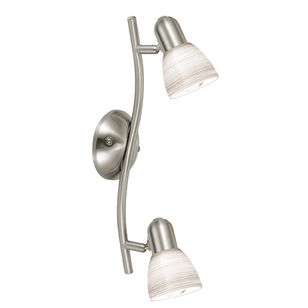Spot Contemporaneo Dakar 1 In Acciaio Nichel Satinato 2 Luci E14 40W Ip20
