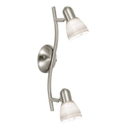 Spot Contemporaneo Dakar 1 In Acciaio Nichel Satinato 2 Luci E14 40W Ip20