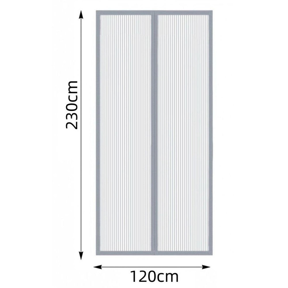 Trade Shop - Zanzariera Universale 120x230cm Grigia Chiusura Automatica Magnetica Porte Finestre 622142 -