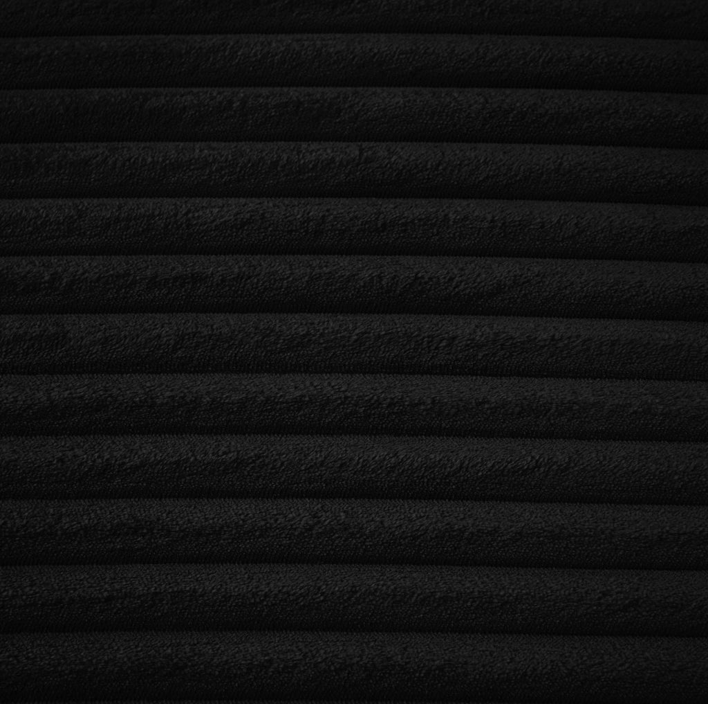 Divano chaise longue in tessuto a coste nero